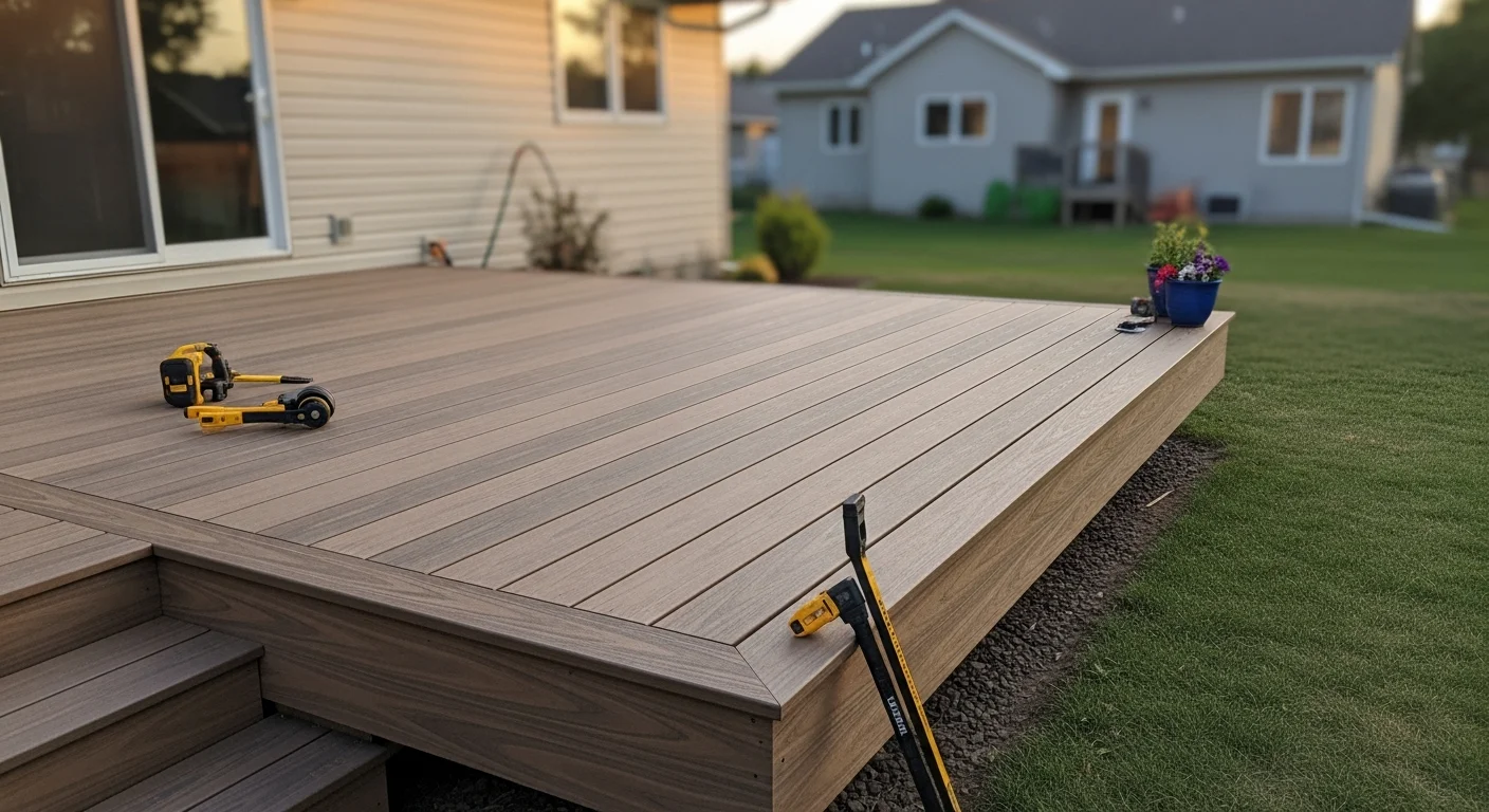 Custom residential deck built by contractors in Kansas City